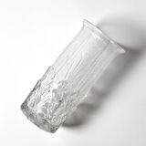 Mid-Century Textured Glass Vase: Fidenza Italian Leaf Pattern, 1970s