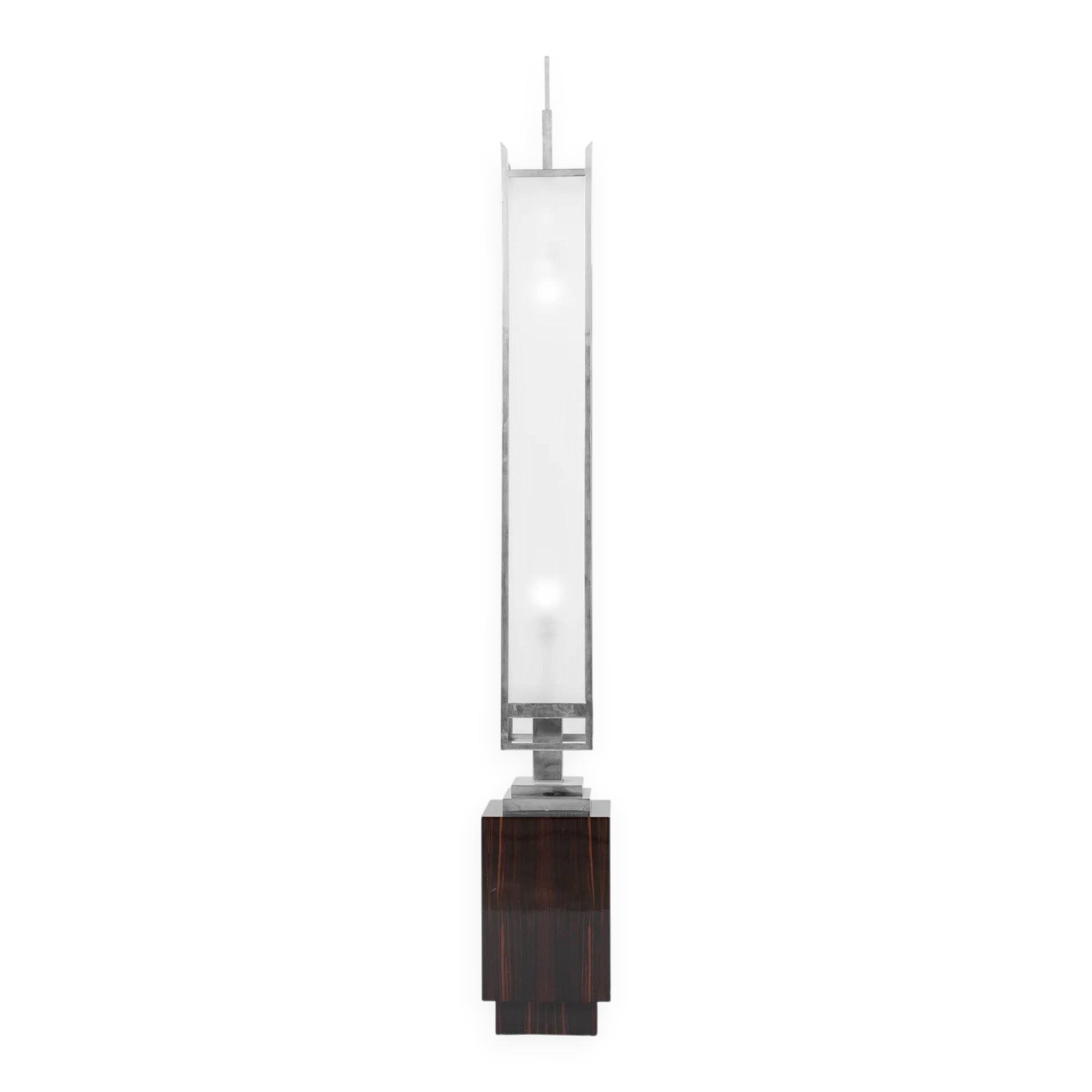 Floor lamp in chrome and Macassar ebony, France