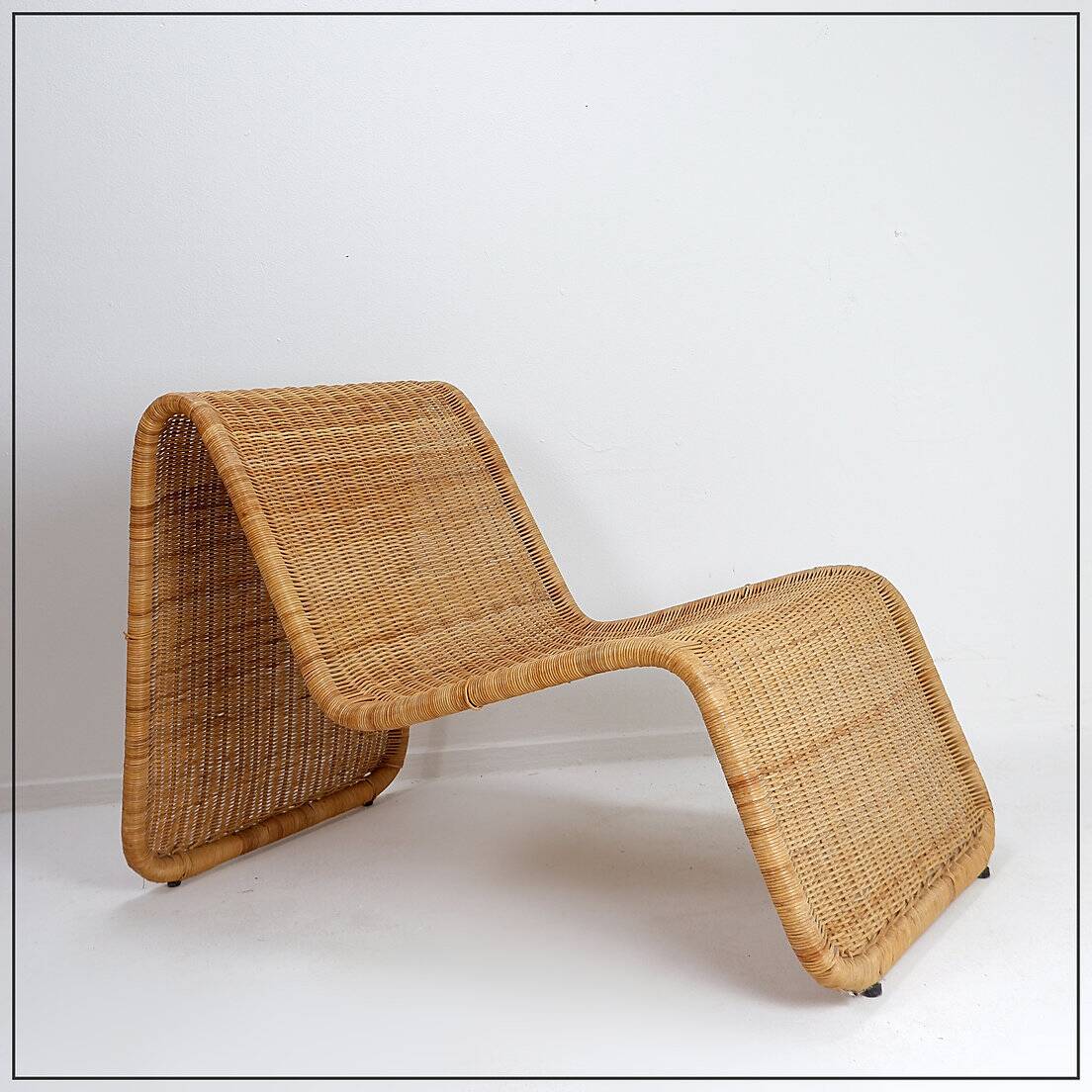 Ikea rattan and wickers long chair 1980s