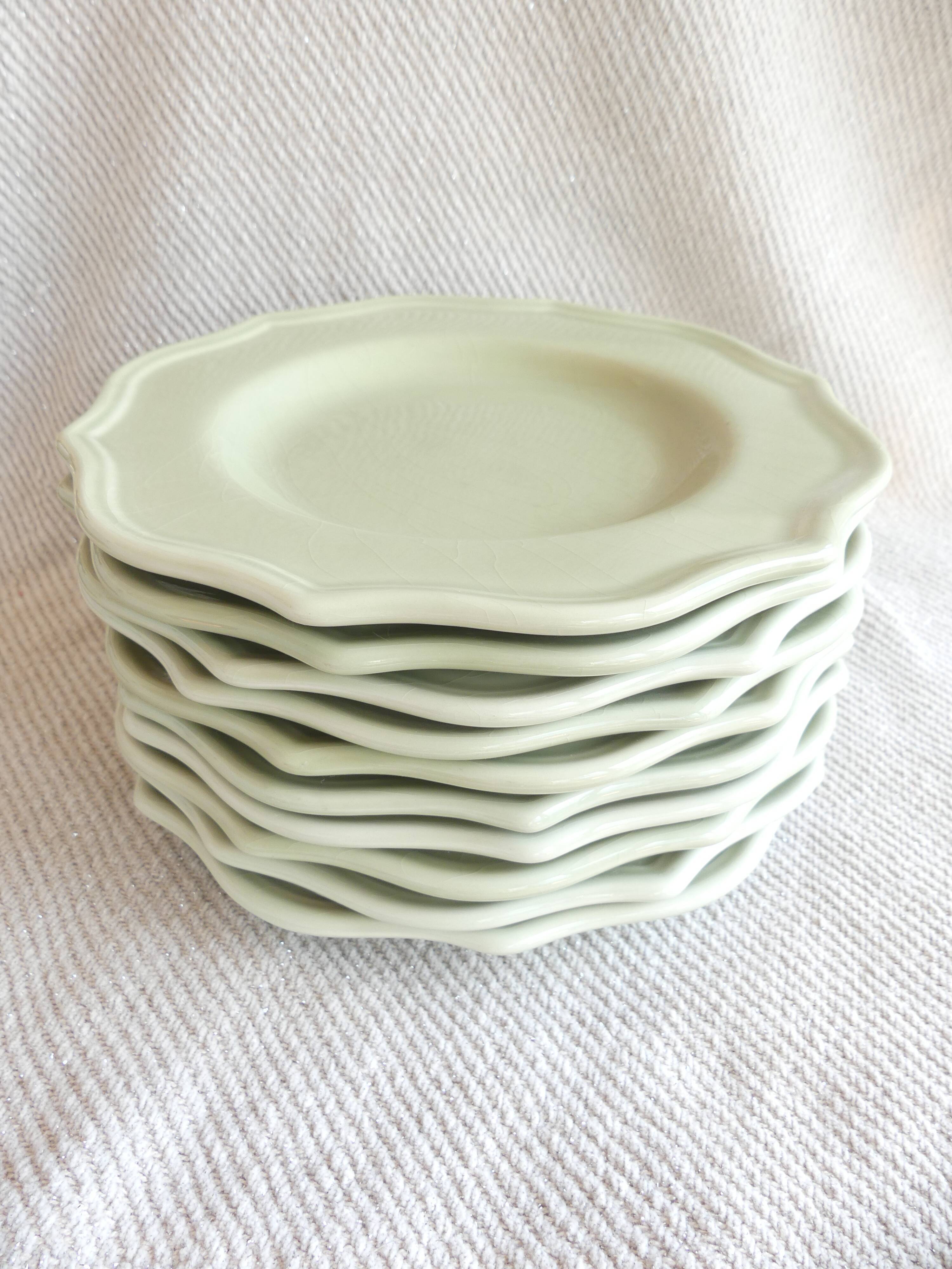 11 flat plates green water