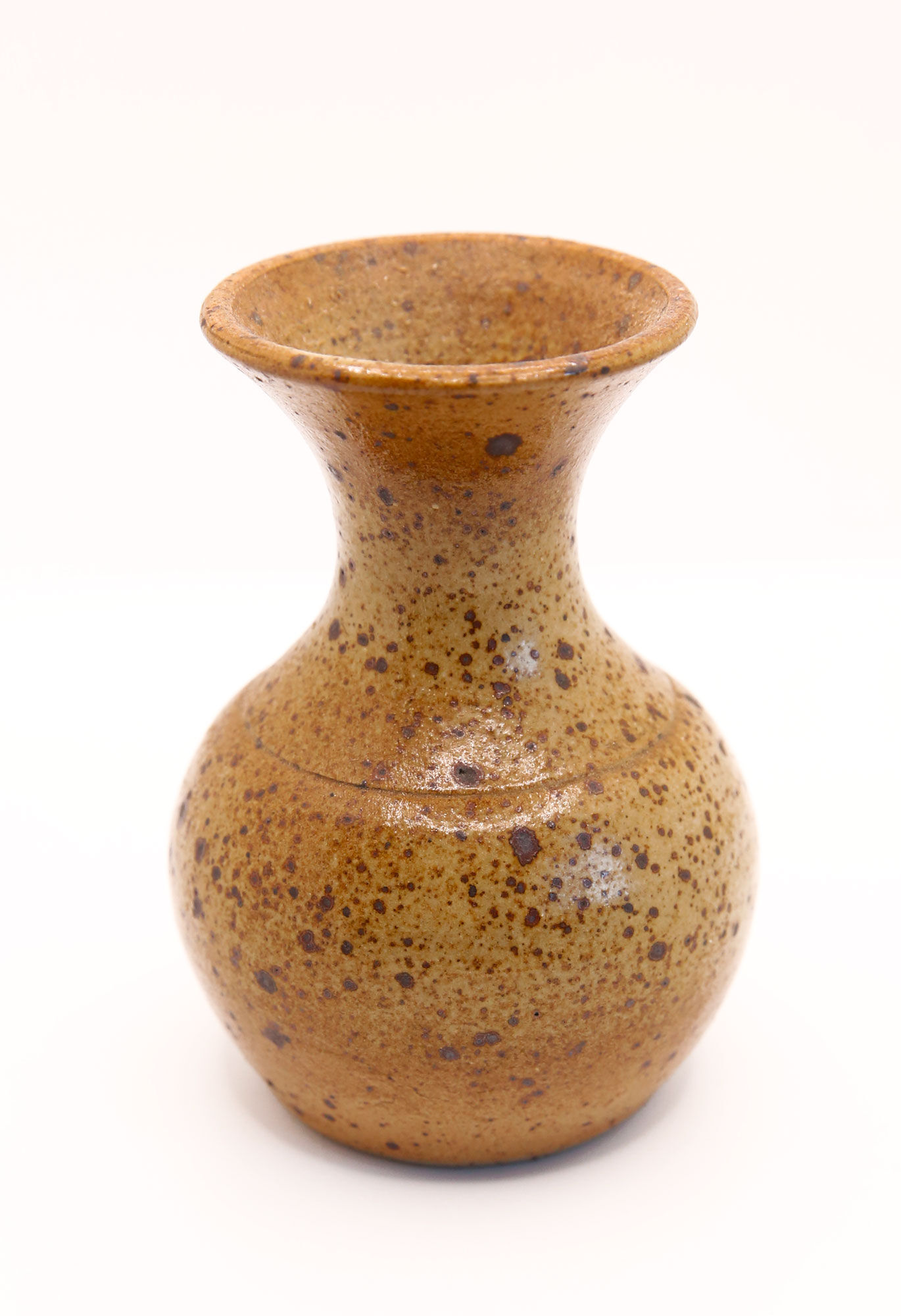 Vase vintage en grès pyrité façon soliflore