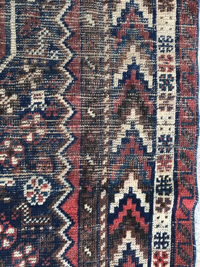 Carpet old persian hand made ghashghai wool 97 x 152 cm