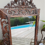 Old wood mirror carved 112x88cm