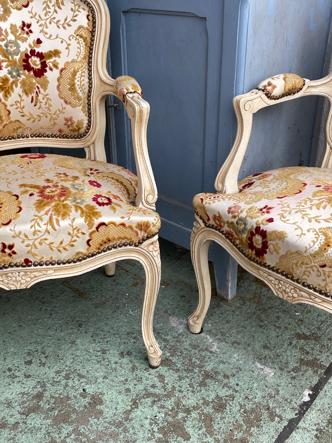 Pair of LXV style armchairs