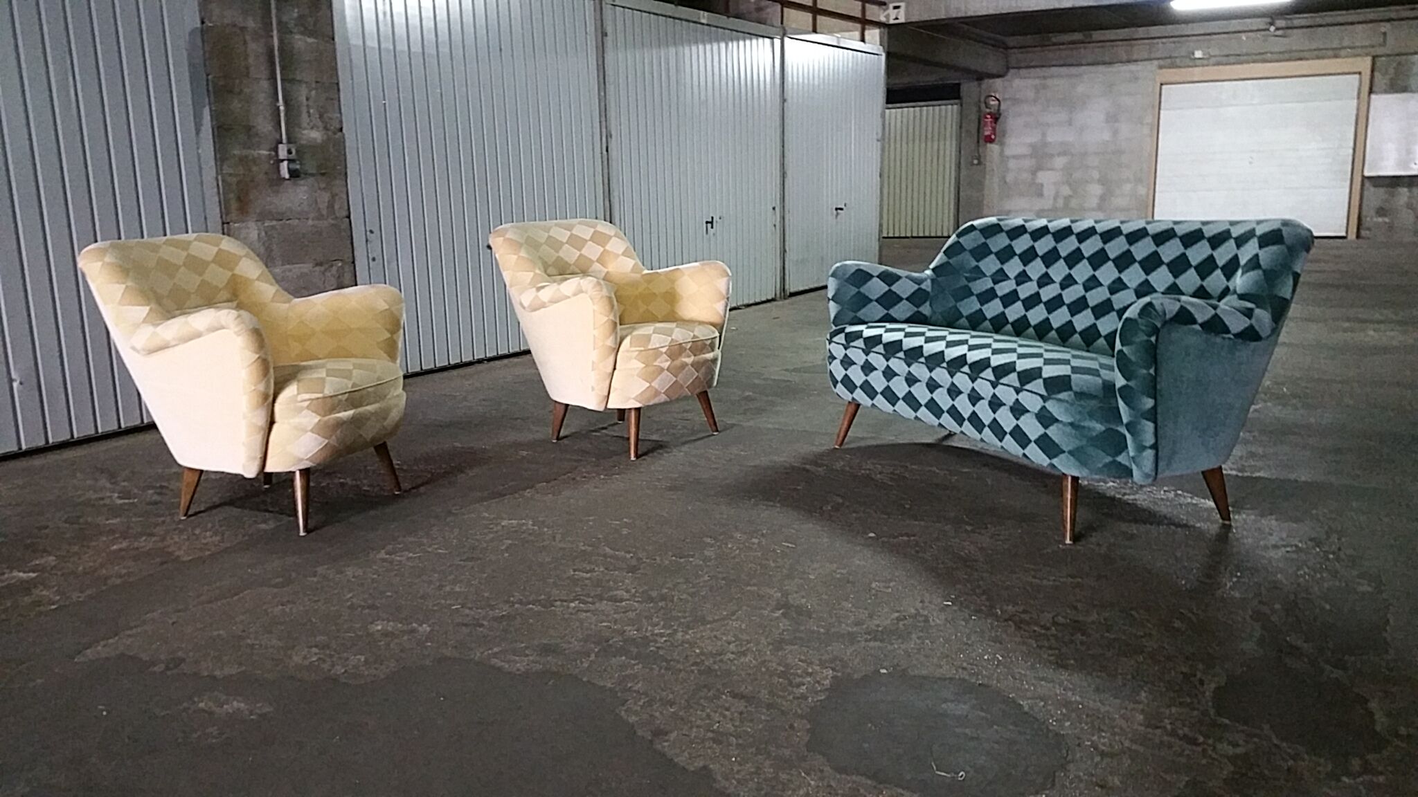 Sofa sofa 'Arc' club organic kidney years 50-60