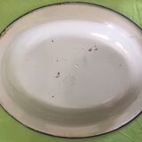 Set de 4 plats tole émaillée blanc