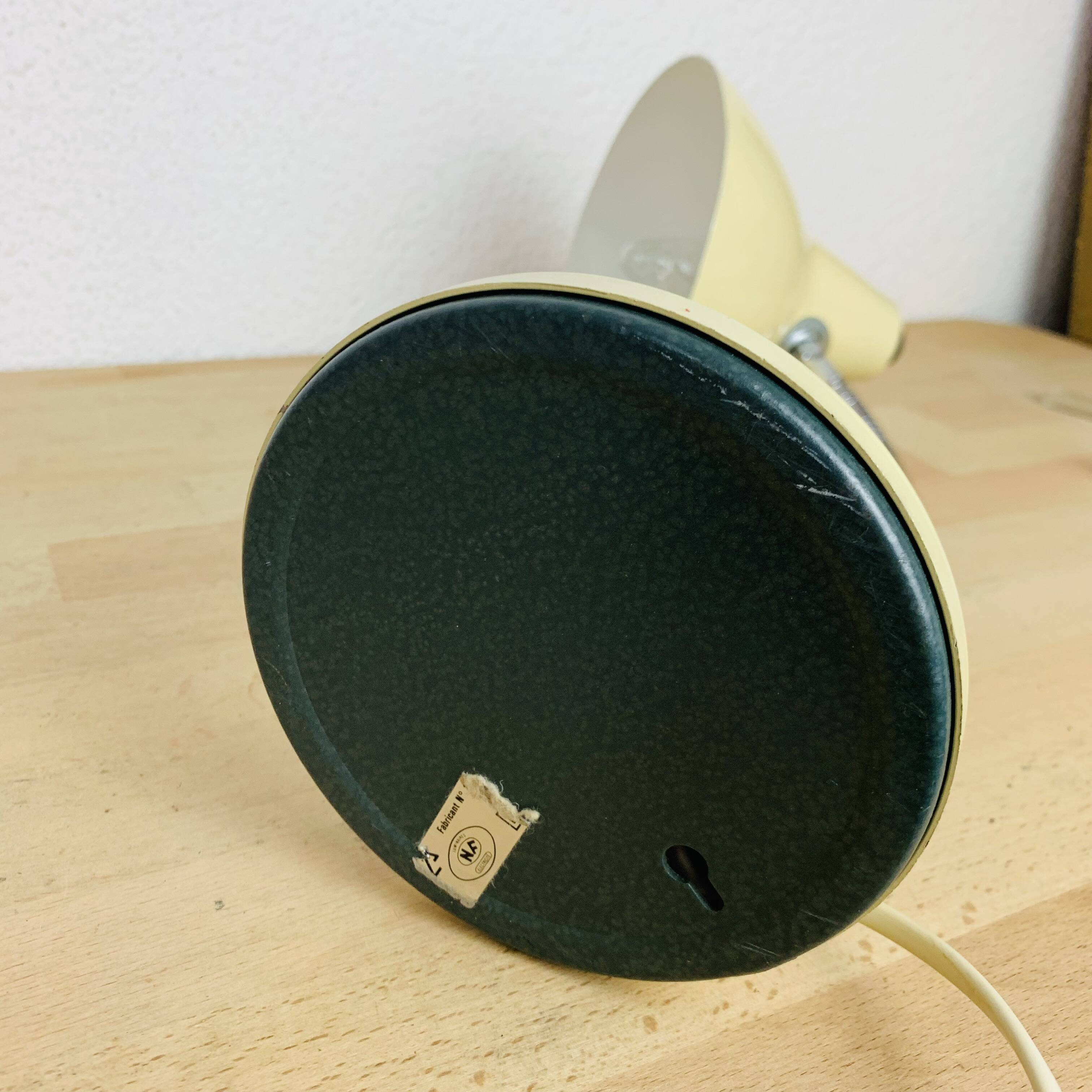 Lampe de bureau en métal beige, années 60