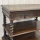 Henry II late 19th century oak serving trolley - top opens into a dresser