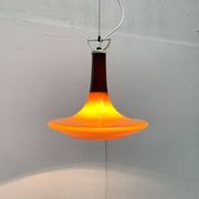 Mid-century glass tulip pendant by Peill & Putzler, 1960s.