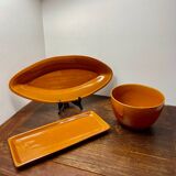 3 glazed ceramic dishes