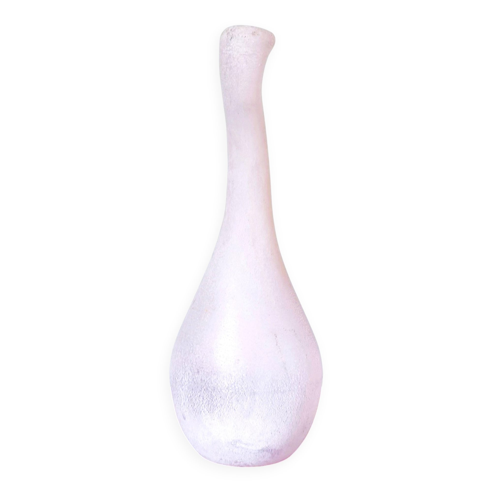 Satin-finished Italian art glass vase – Hand-blown glass, 20th century