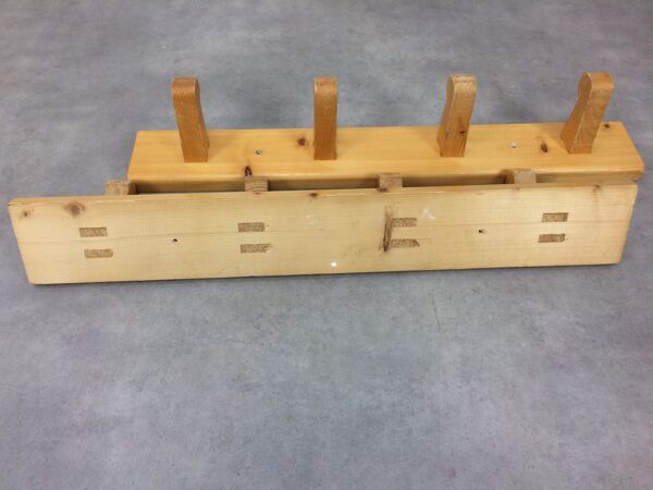 2 portemanteaux muraux en pin 4 crochets, déco chalet