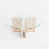 Side table with glass top