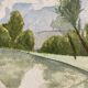 Vintage landscape watercolor