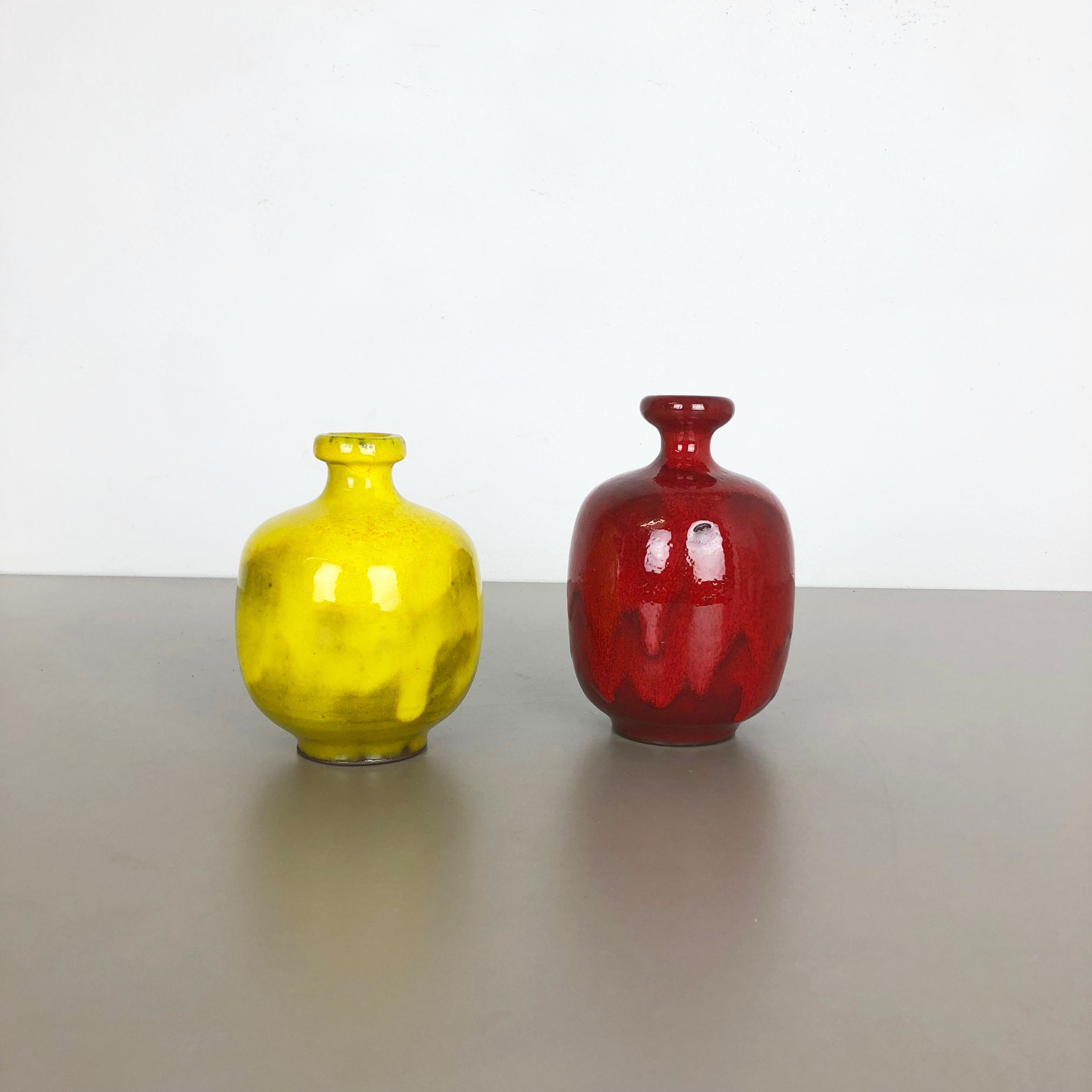 Set of 2 Ceramic Studio Pottery Vase by Hartwig Heyne Ceramics, Germany 1970s