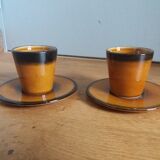 2 coffee cups and saucers in Longchamp ceramic