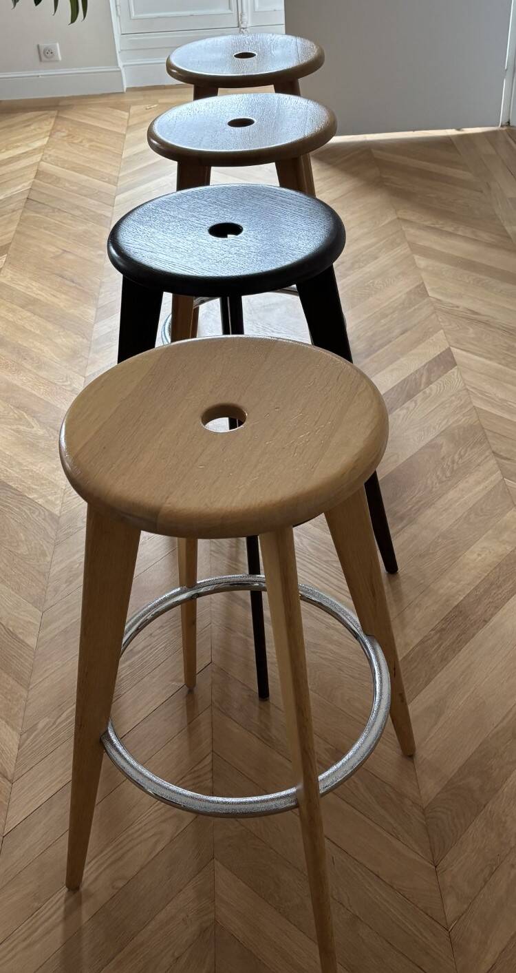 4 Jean Prouvé bar stools - Vitra Edition 2002