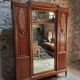 Antique Art Nouveau wardrobe with mirror – Early 20th century