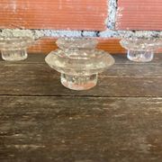Set of 4 vintage luminarc moulded glass candle holders from the 1970s