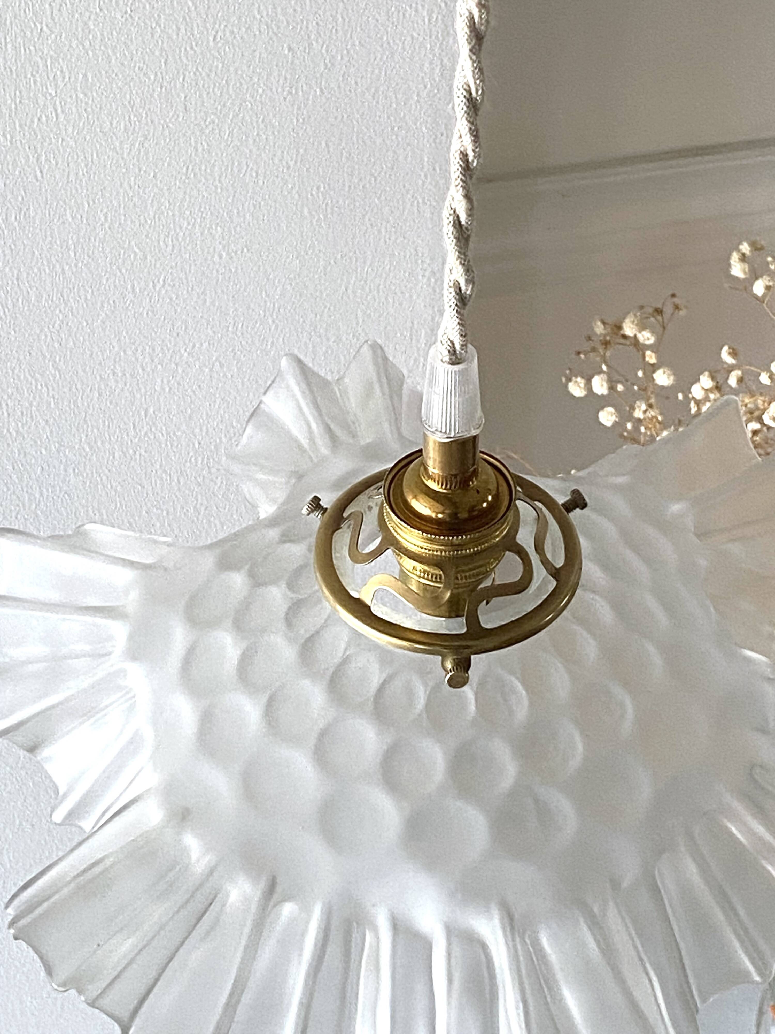 Antique pleated pendant light