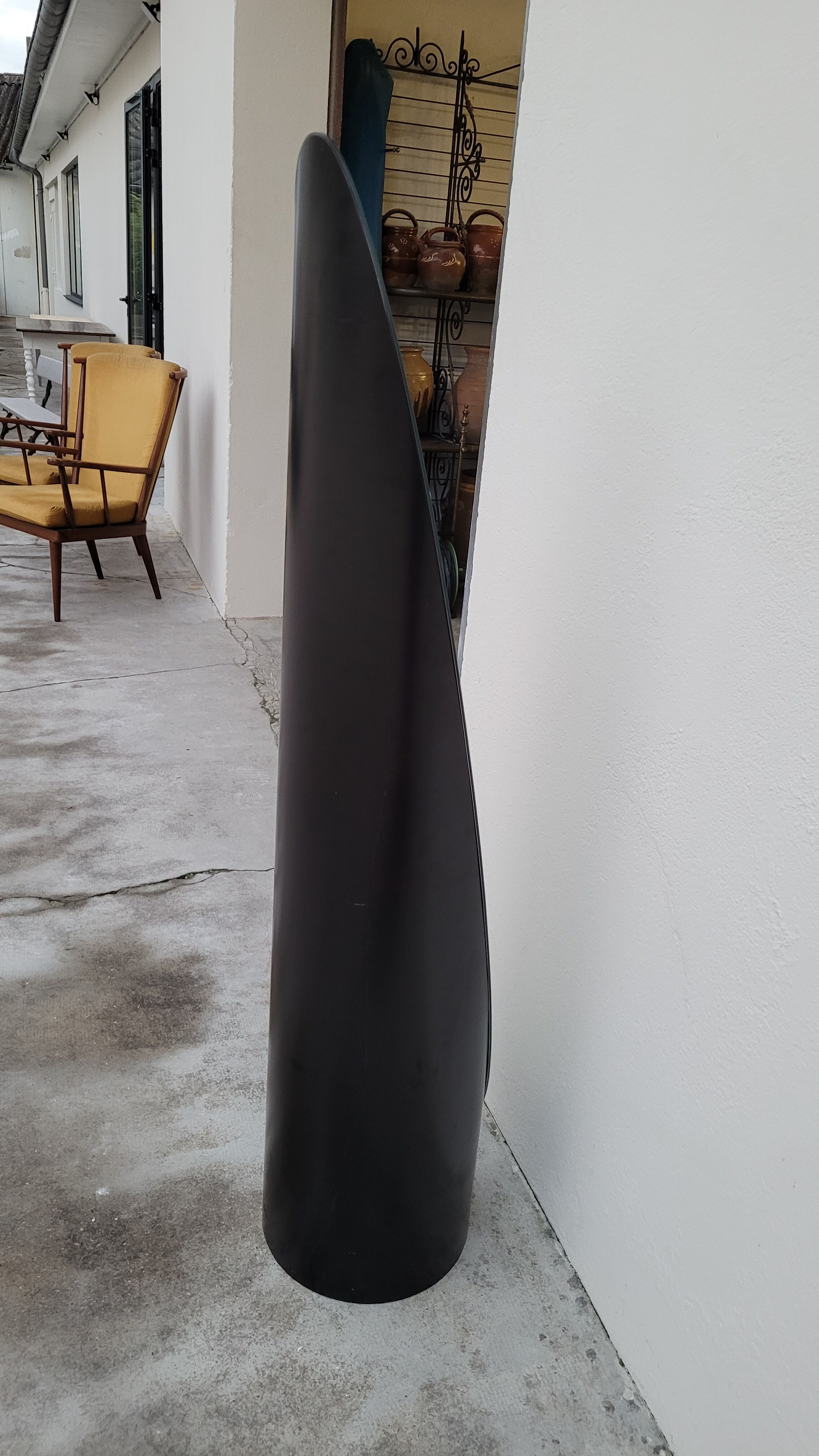 Vintage psyche mirror on foot 1980