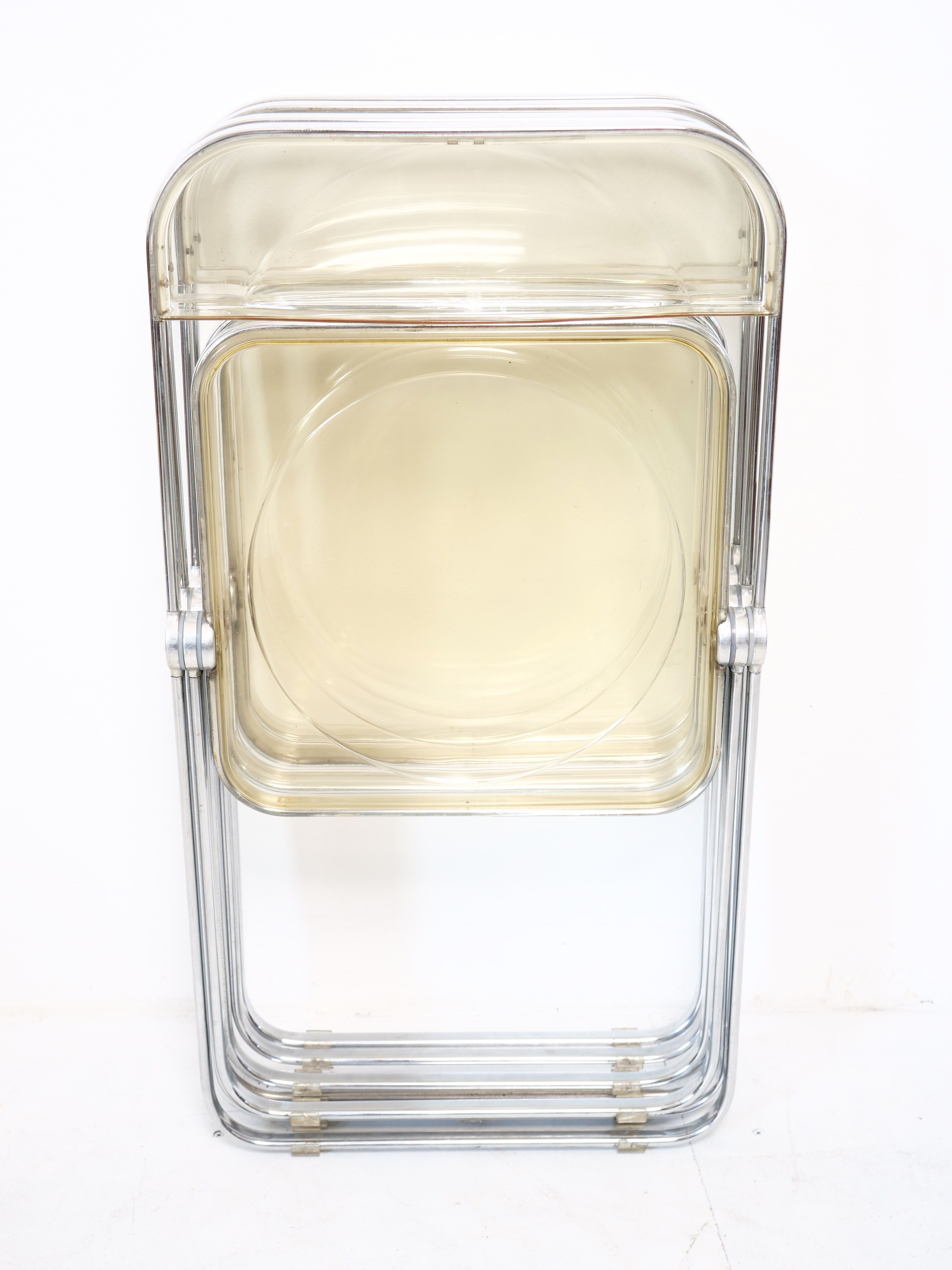 Suite of 4 Plia chairs by Giancarlo Piretti for castelli