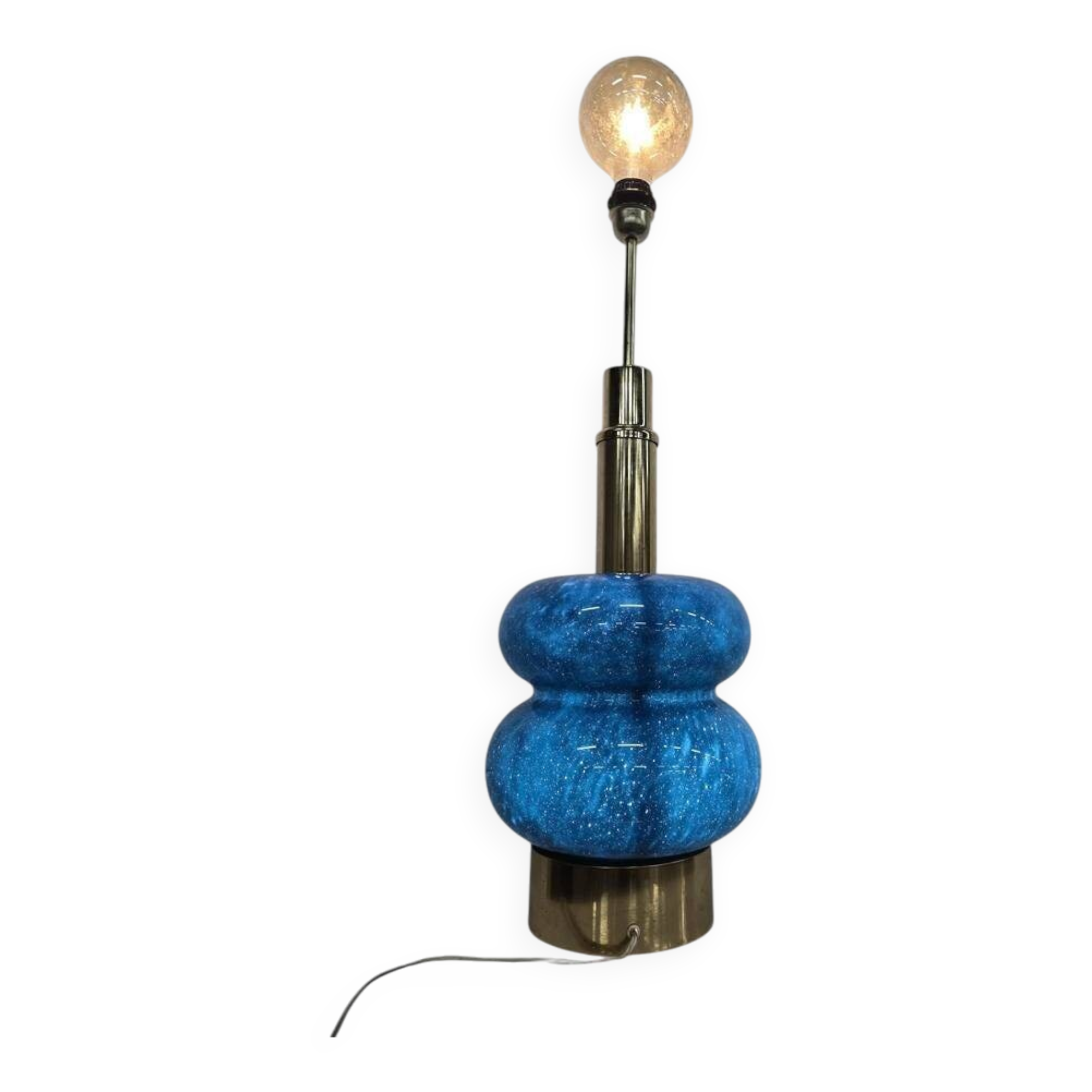 Vintage blue glass floor/table lamp