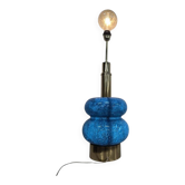 Lampadaire/lampe de table vintage bleue en verre