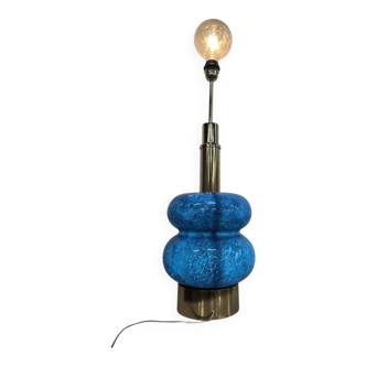 Vintage blue glass floor/table lamp