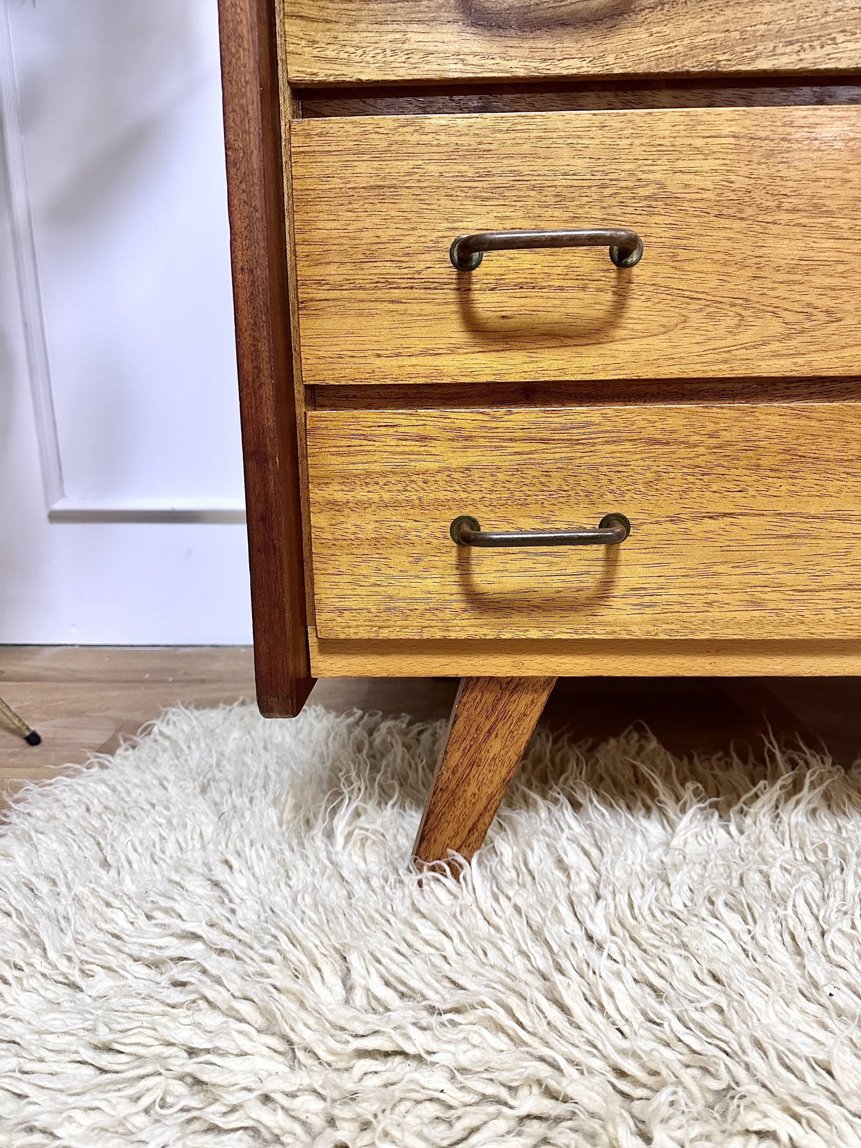 Vintage chest of drawers compass feet