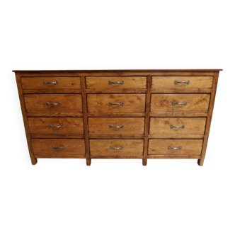 Classeur d'apothicaire vintage avec tiroirs