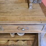 Saint Hubert oak cabinet with sculptures completely renovated