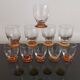 10 art-deco blown white wine glasses 1930