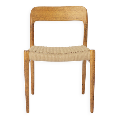 Chaise de salle à manger en chêne modèle 75 de Niels Otto Møller, années 1950, style danois du milieu du siècle