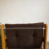 Vintage armchair – corduroy & pine