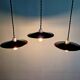 Set of 4 industrial pendant lights in black and white enamelled sheet metal