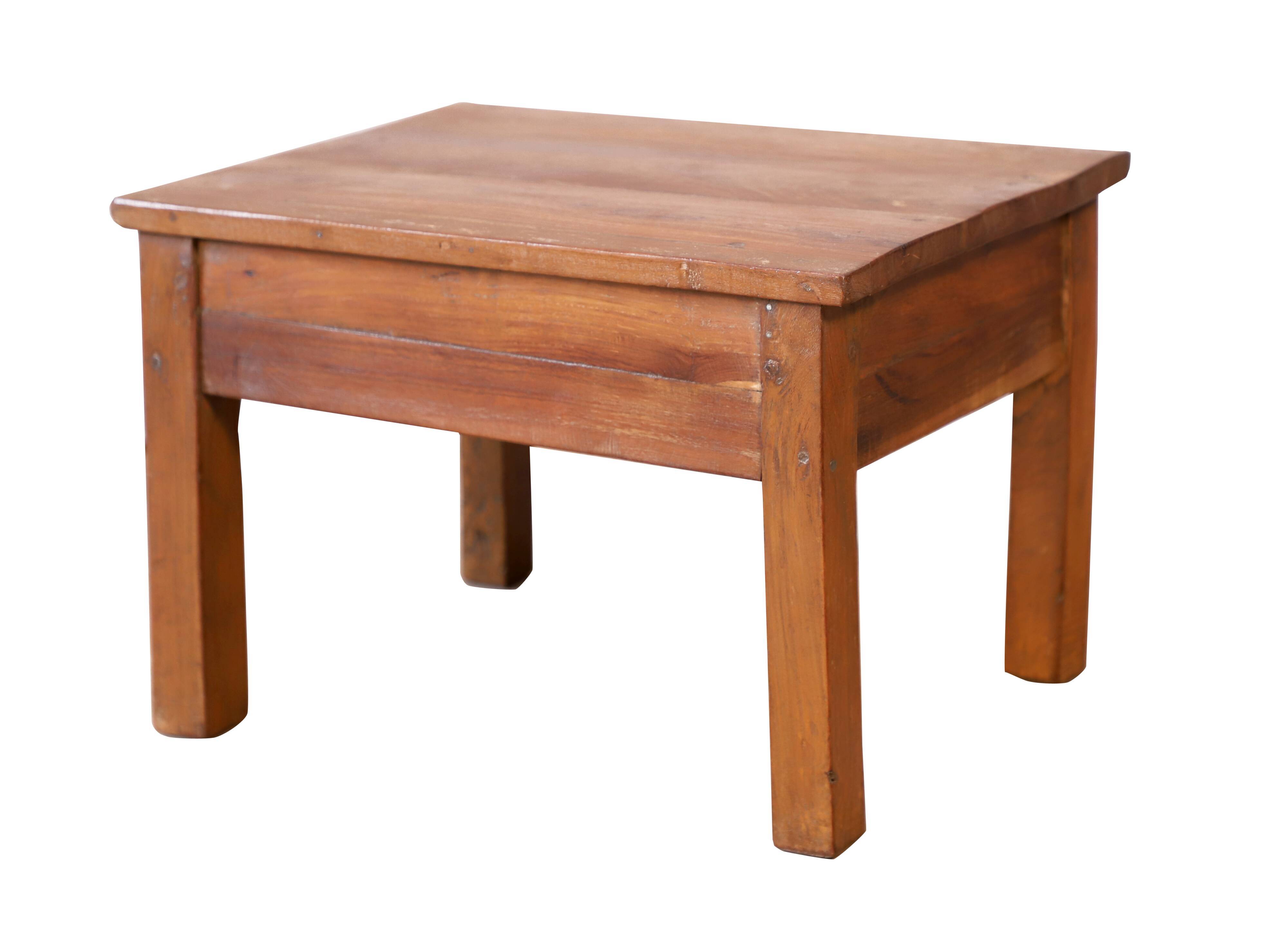 Small bedside table - side table in natural Burmese teak