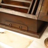 Antique table cabinet in solid mahogany XXth