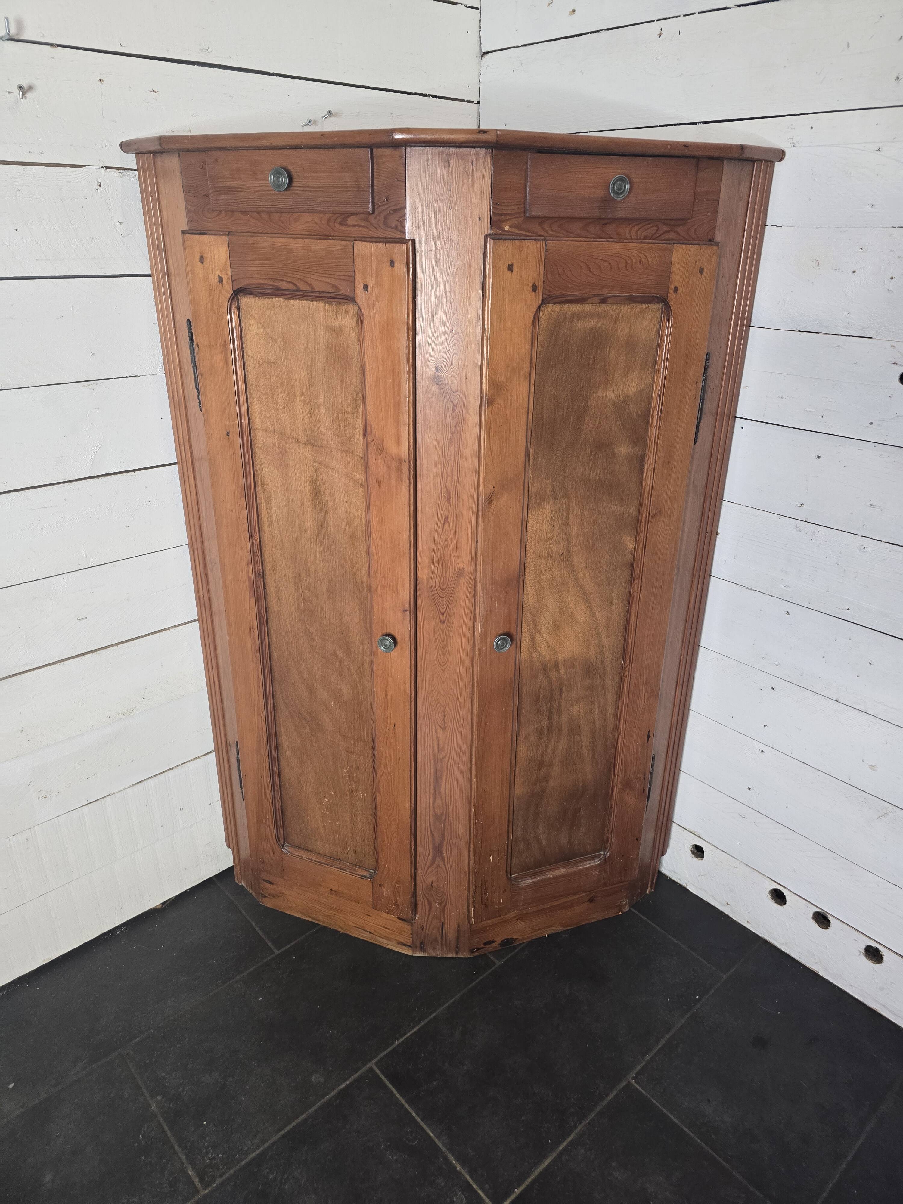 Old fir corner cabinet