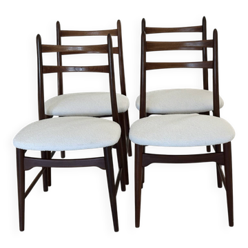 Suite 4 chaises Teck par Wilkhan pour Georg Leowald  Allemagne 1960