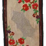 Old American Carpet Hooked handmade 78cm x 138cm 1920s, 1C705