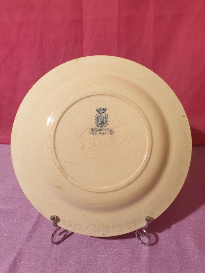 Antique opaque porcelain plate from Gien