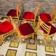 Set de 6 chaises tissu rouge 1960