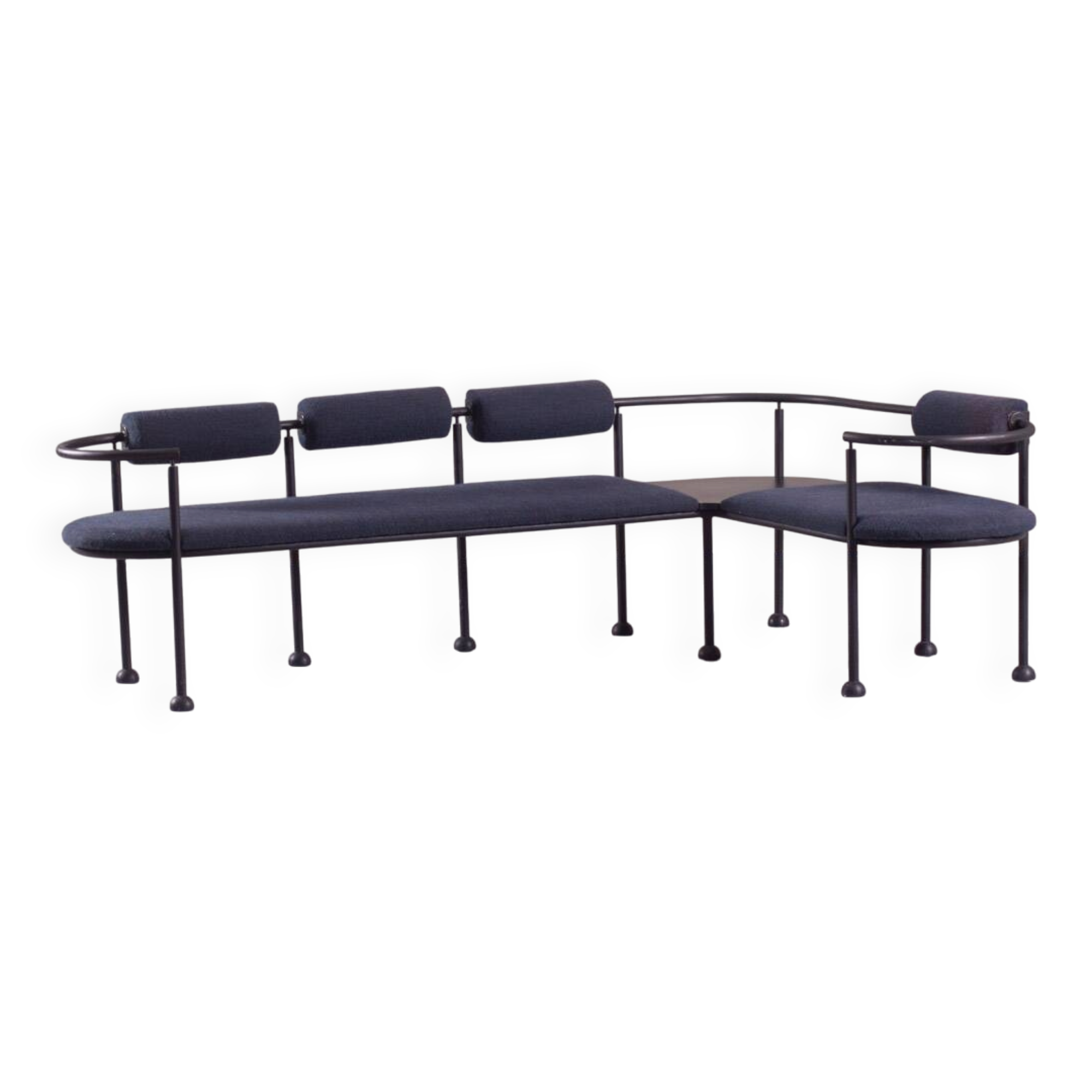 Postmodern steel and fabric bench, Italy, 1990s