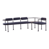 Postmodern steel and fabric bench, Italy, 1990s