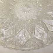 Coupe à fruits cristal taillé corbeille centre de table plat vintage 33cm