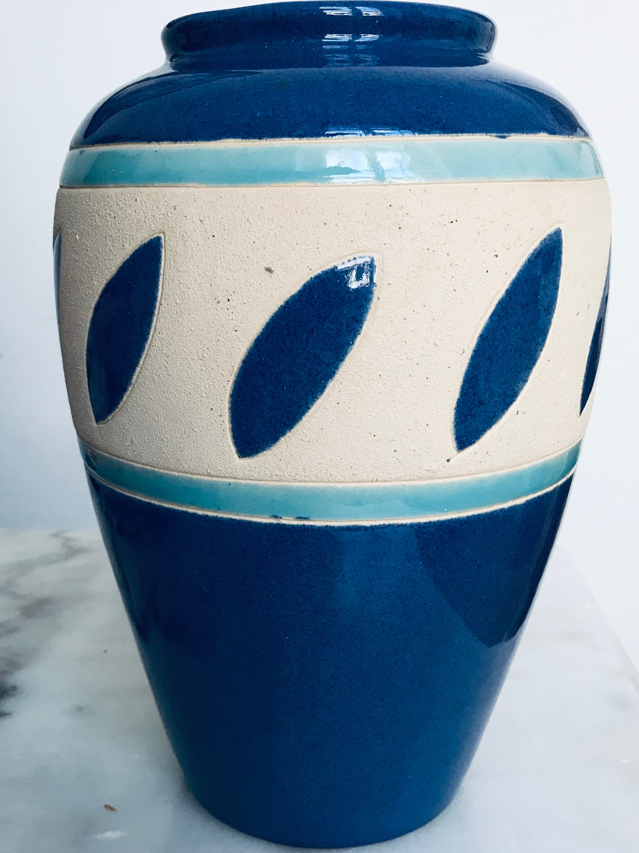Blue ceramic vase