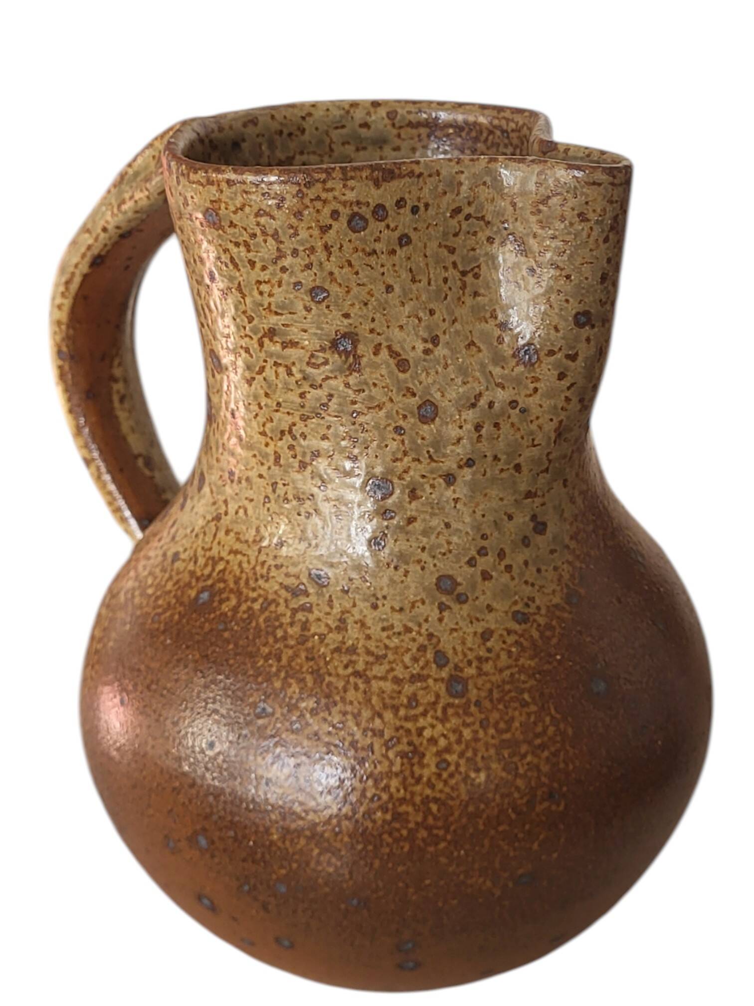 Pyrite stoneware pitcher signed Michel Dumont / Puisaye