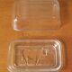 Glass butter dish with cow decor