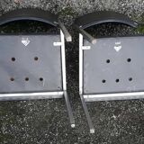 Paire de chaises OEM Strafor 1960 skaï métal chromé